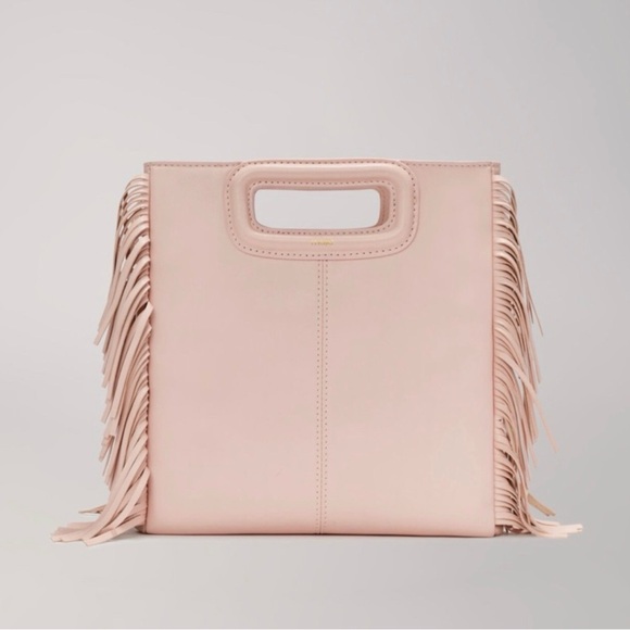 Maje M bag With Fringe - Pale Pink Leather Cross-body Purse - EUC - Picture 10 of 10